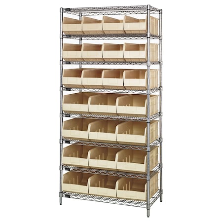 Quantum Storage Systems Stackable Shelf Bin Steel Shelving Systems WR8-483485IV
